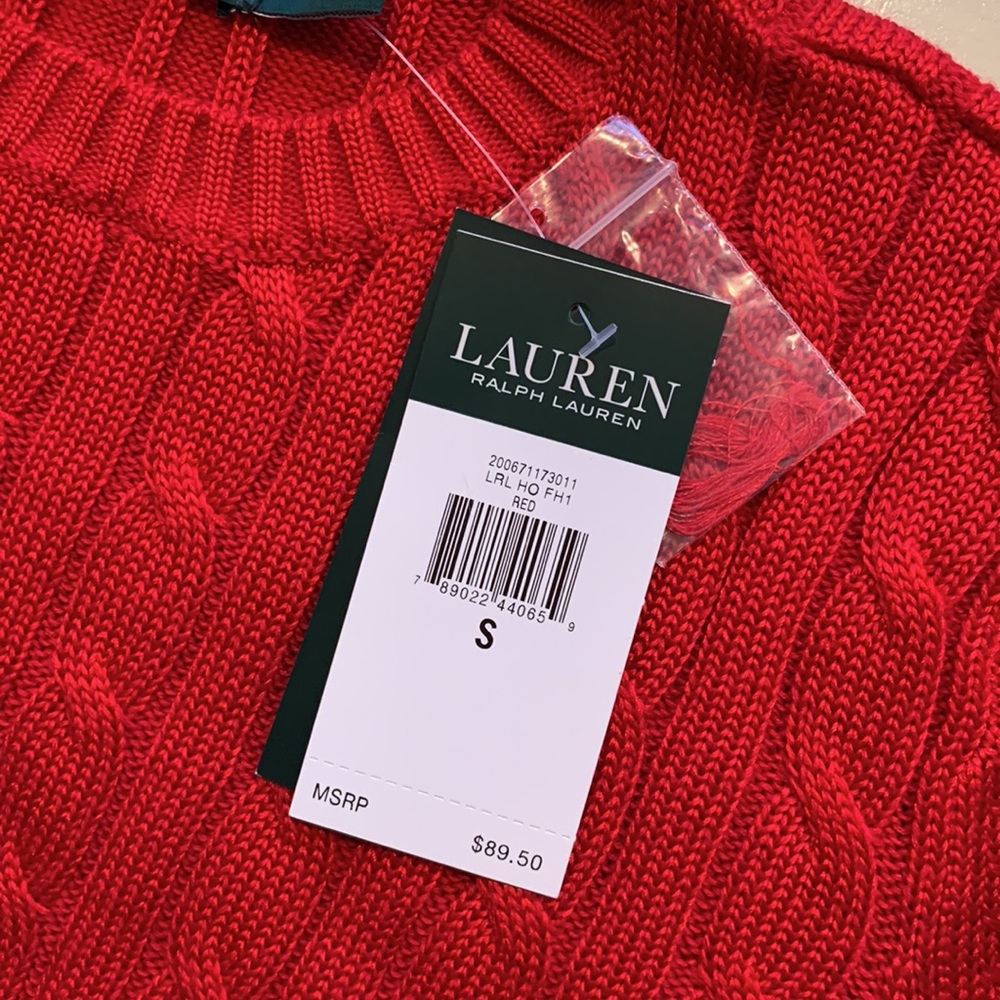 Lauren Ralph Lauren Crewneck Cable Knit Cotton Ladies Sweater NWT - Picture 4 of 7